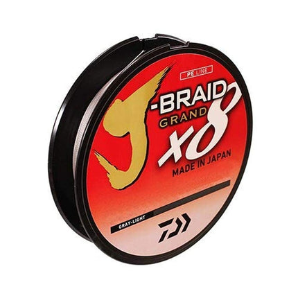 Daiwa, J-Braid x8 Grand Braided Line, 150 Yards, 50 lb Tested, .014" Diameter, Light Gray
