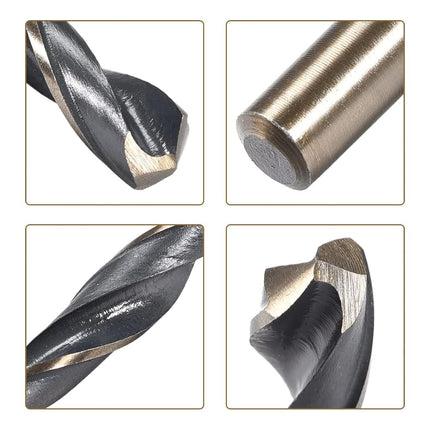 uxcell Straight Shank Twist Drill Bit 14mm Gold Titanium & Black Nitride Coated High Speed Steel (HSS) 4341 with 10mm Shank for Stainless Steel Alloy Metal Plastic Wood