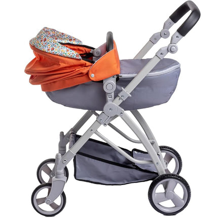 JC Toys - Folding Dolls up to 45 cm, Nature Collection, Basket, Hood, Stroller Bag, Adjustable Handlebar, Removable Carrycot Ideal for Play and Walking, Designed by Berenguer Boutique, +3 years