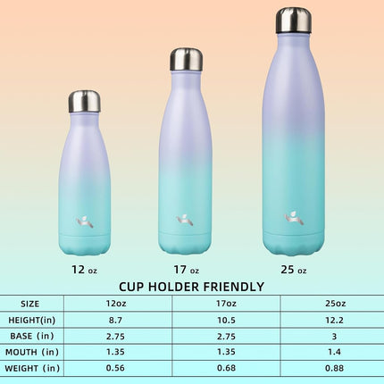 Konokyo Insulated Water Bottles,25oz Double Wall Stainless Steel Vacumm Metal Flask for Sports Travel,Oasis