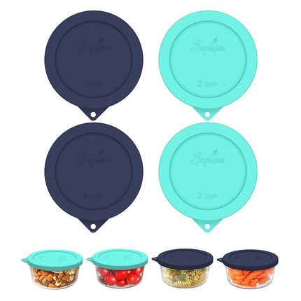 Sophico 2 Cup Round Silicone Storage Cover Lids Re