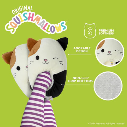 Squishmallows Slippers Plush Lightweight Warm Comfort Soft Aline Slipper House Shoes for Kids and Adults (sizes 11-1 Little Kid / 2-5 Big Kid / 5-10 Adult), Cam the Cat, 11-12 Little Kid