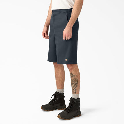 Dickies Pantalones Cortos de Trabajo Holgados con Parte Frontal Plana para Hombre, Gris Diésel, 44 Regular