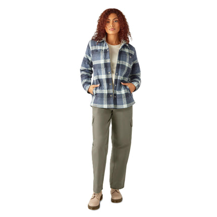 Dickies Womens Flannel Hooded Shirt Jacket, Retro 