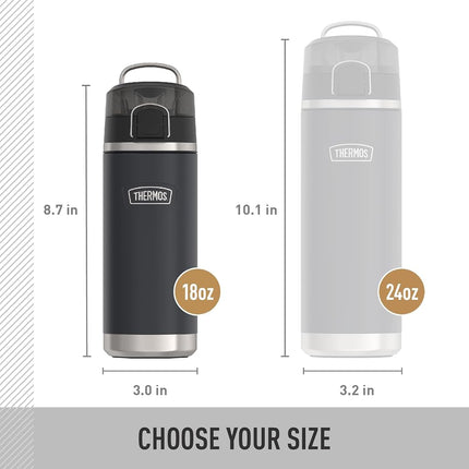 THERMOS ICON Series by Stainless Steel Kids Water Bottle with Spout, 18 Ounce, Lime