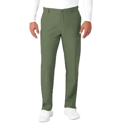WONDERWINK Men's Flat Front Cargo Scrub Pant, Oliv