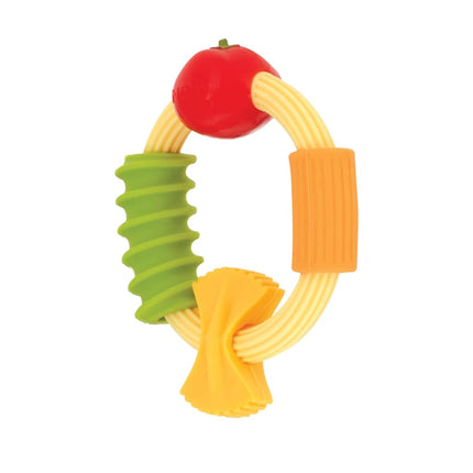 Nuby Pasta Ring Teether - Soft Silicone, Multi Textured Surface, Easy to Grip, Makes Teething Easier for Babies from 3 Months