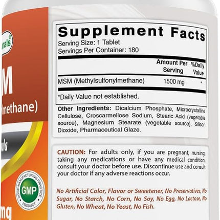 Best Naturals Msm 1500 Mg 180 Tablets
