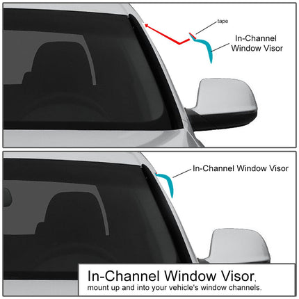 DNA MOTORING WVS-058 Deflector de ventana de ventilación Visera de lluvia/sol, humo oscuro