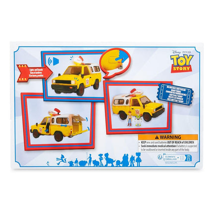 Disney Store Official Pizza Planet Truck with Lights & Sounds - Toy Story Action Figures Set Includes Woody & Buzz Lightyear, Movable Parts, Light Up Features & Vehicle Sounds