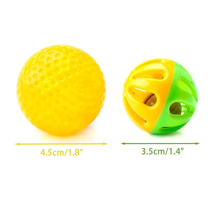 CHIWAVA 36PCS Plastic Noisy Cat Toy Ball with Bell Kitten Chase Toys 8 Type