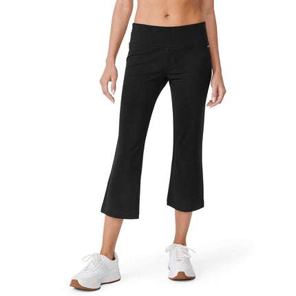 Jockey Women's Active Cotton Stretch Slim Flare Capri Yoga Pants, Black, M