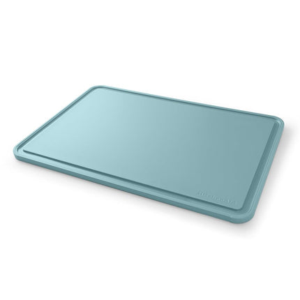 KitchenAid Classic Plastic Cutting Board with Perimeter Trench and Non Slip Edges, Dishwasher Safe, 12 inch x 18 inch, Blue