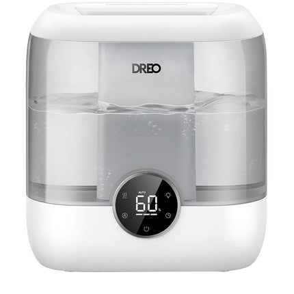 DREO Humidificador de 6L para dormitorio, ultrasónico silencioso de niebla fría de gran tamaño con difusor, 60 horas de funcionamiento para hogar, guardería, plantas, gris