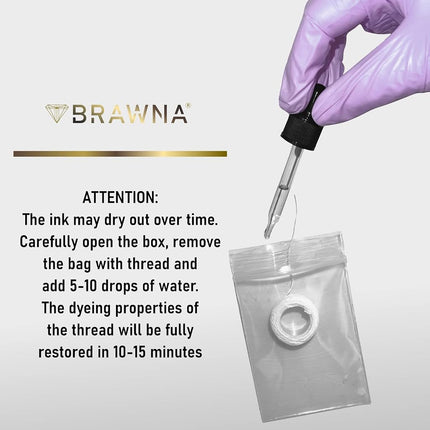 BRAWNA White Brow Mapping string for Eyebrow Measuring - Microblading Supplies - PMU Kit - Pre inked Mapping Thread - 4 Pack