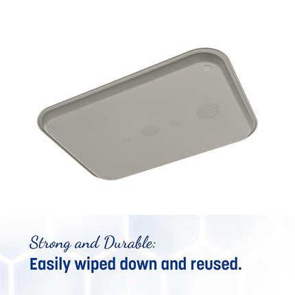 Bandeja de cafetería Carlisle FoodService Products Cafe Fast Food con superficie estampada para cafeterías, comida rápida y comedor, plástico, 16.31 x 12.06 x 0.7 pulgadas, gris