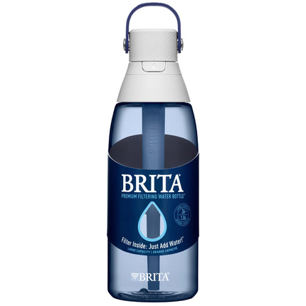 Botella de agua Brita aislada con filtro y pajita, reutilizable, plástico sin BPA, diseño Night Sky, 1 litro