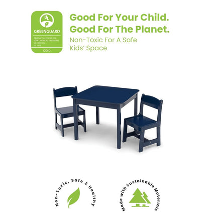 Delta Children Ma table et mes chaises pour enfants MySize (2 chaises incluses) – Idéales pour les activités créatives, l'heure du goûter, l'école à la maison, les devoirs et plus encore, Bleu