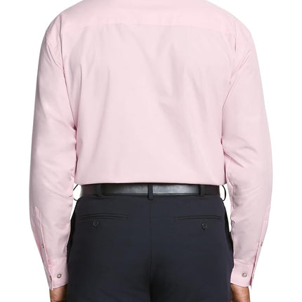 Kenneth Cole Men's Dress Shirt Regular Fit Solid, Pink, 14"-14.5" Neck 32"-33" Sleeve
