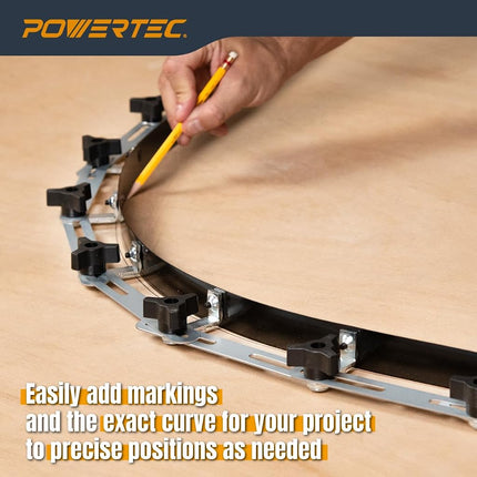 POWERTEC 71527 Plantilla de curva flexible de 107 pulgadas - Herramienta profesional para trabajar la madera con contorno