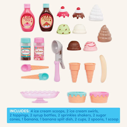 Battat Ice Cream Play Set, Sweet Treats Parlour, 21-Piece Toy Food Playset