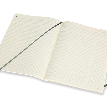 Moleskine - Pro Notebook, Professional Notebook Ideal for Office & Work - Soft Cover and Elastic Closure - Size Extra Large 19 x 25 - Colour Forest Green, 192 Pages