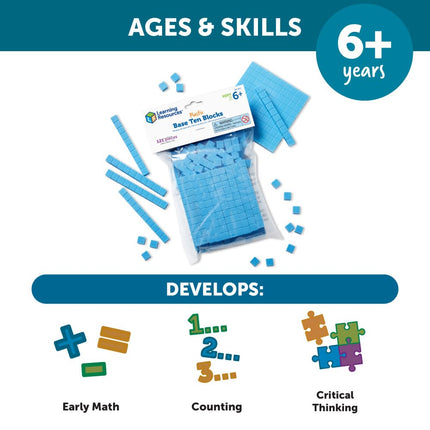 Juego de actividades de bloques de base diez de Learning Resources (Juego de 121)