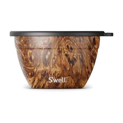 S'well Teakwood Salad Bowl Kit, Brown, 1.9 Litre