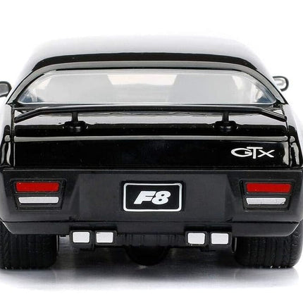 Jada 253203034 1:24 Fast & Furious 8 - Dom's '72 Plymouth GTX File Miniature Collectible car, Black