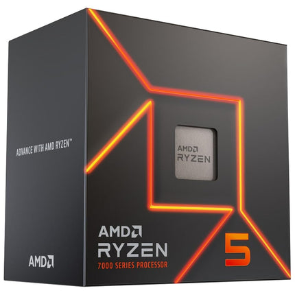 AMD Ryzensets 5 7600 Processor (radeon graphics integrated, 6 cores/12 threads, 65W TDP, AM5 Socket, 38MB cache, up to 5.1 GHz max boost, Wraith Stealth Cooler)