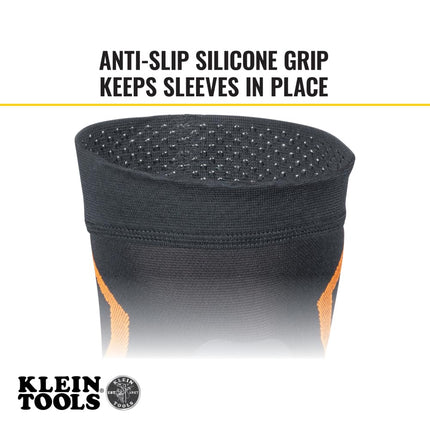 KLEIN TOOLS 60622 Knee Pad Compression Sleeve, Knee Support for Construction, Workers and Athletes, Black, S/M