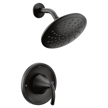 Moen T2842EPBL Glyde Shower Only System with Eco-Performance Rainshower Showerhead without Valve, Matte Black