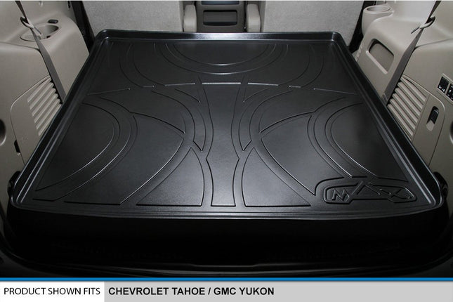 MAXLINER All Weather Cargo Liner Floor Mat Behind 2nd Row Black for 2015-2018 Tahoe/Yukon / Escalade