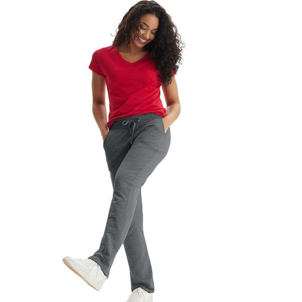 Hanes Women's French Terry Pant, Charcoal Heather, Large