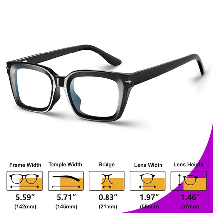 VISOONE Progressive Multifocal Reading Glasses Spring Hinge Blue Light Blocking for Women and Men readers 2.0x