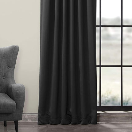 HPD Half Price Drapes Room Darkening Curtains 96 Inches Long for Bedroom & Living Room (1 Panel), 50 X 96, Jet Black