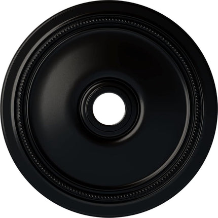 Ekena Millwork CM24DIBLF 24" OD x 3 5/8" ID x 1 P Diane Ceiling Medallion (fits Canopies up to 6 1/4"), Hand-Painted, Jet Black