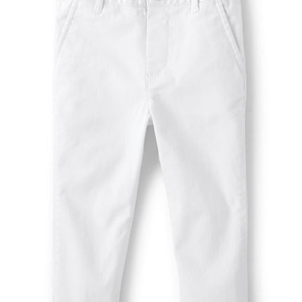 The Children's Place Pantalones chinos ajustados elásticos para bebé y niño, blancos, 2T