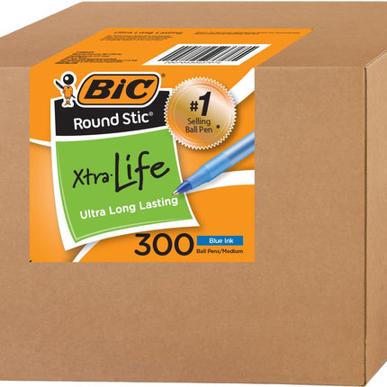 BIC Round Stic Xtra Life Bulk Pens Ballpoint - Pac