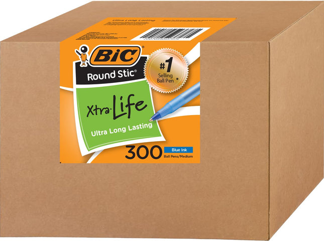BIC Round Stic Xtra Life Bulk Pens Ballpoint - Pac