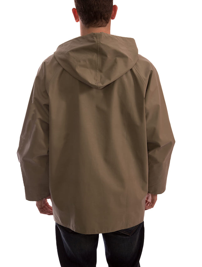 Chaqueta pequeña MAGNAPRENE J12148.SM de neopreno/nailon en color verde oliva, con costuras cosidas y selladas con cinta, resistente a las llamas