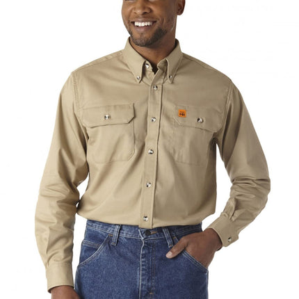 Wrangler Men's Size Riggs Workwear Tall Shirt, Kha