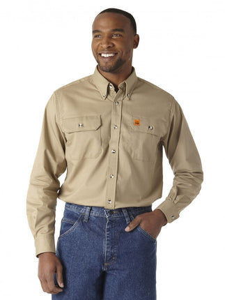 Wrangler Men's Size Riggs Workwear Tall Shirt, Kha