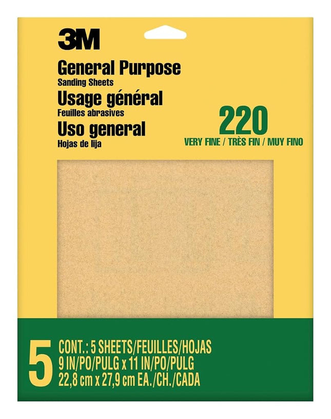 3M 9000NA-20-CC Sandpaper Aluminum Obyide, 9-Inch by 11-Inch, Very Fine