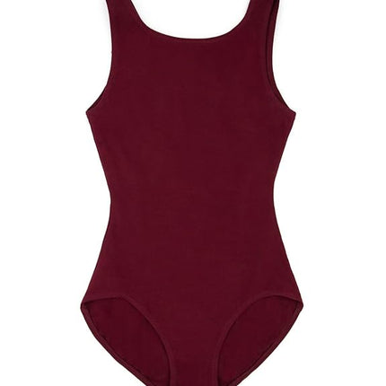 Maillot de tirantes de cuello alto Capezio - Niñas, Burdeos, Mediana