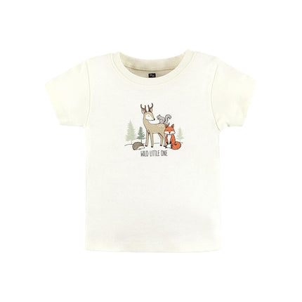 Ensemble Bébé Hudson composé d'un sweat à capuche en coton, d'un body ou d'un t-shirt et d'un pantalon, animaux de la forêt, taille 5 ans