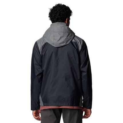 Columbia Mens Glennaker Lake II Rain Jacket, Black/City Grey, 2X