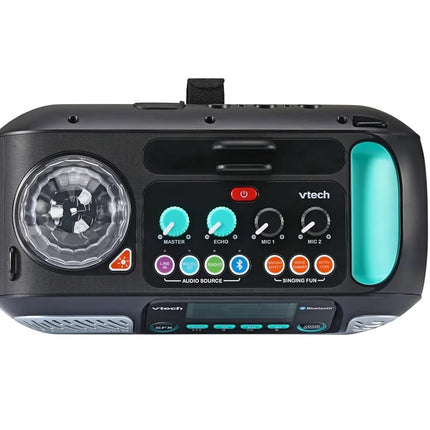 VTech Supersound Karaoke Machine for Adults & Kids � Bluetooth Speaker with 2 Wireless Microphones, Voice-Changing Effects, Vocal Coach, Light Show � Portable Karaoke Sound Machine