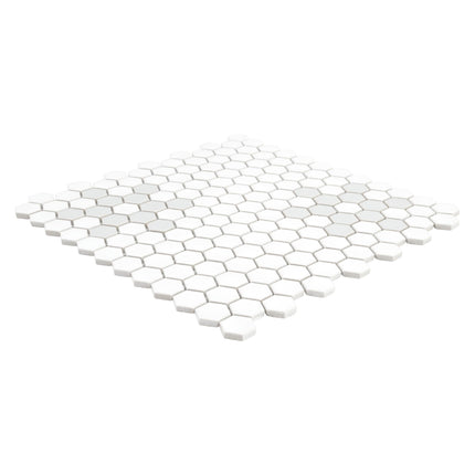 Azulejo de porcelana MSI blanco y gris de 12 x 12 pulgadas con diseño de pétalos para uso en cocinas, baños, suelos y paredes; acabado mate, mosaico montado en malla; 14 azulejos, cobertura de 14.55 pies cuadrados