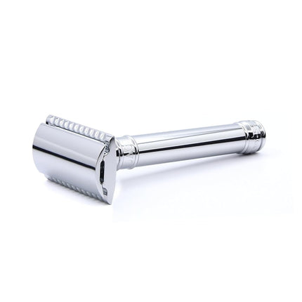 Edwin Jagger Double Edge Safety Razor, Chrome, Regular Handle, 5 blades